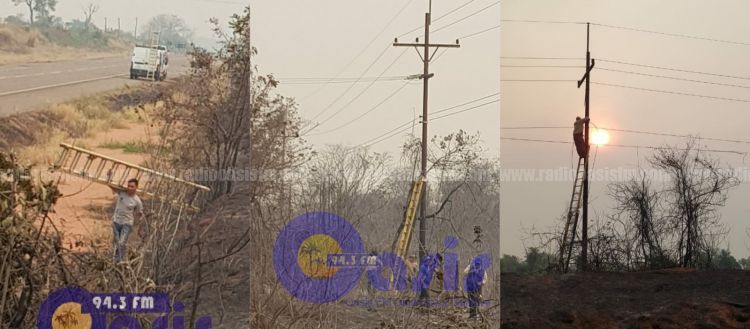 Incendios afectaron red de Copaco en zona de Pedro Juan