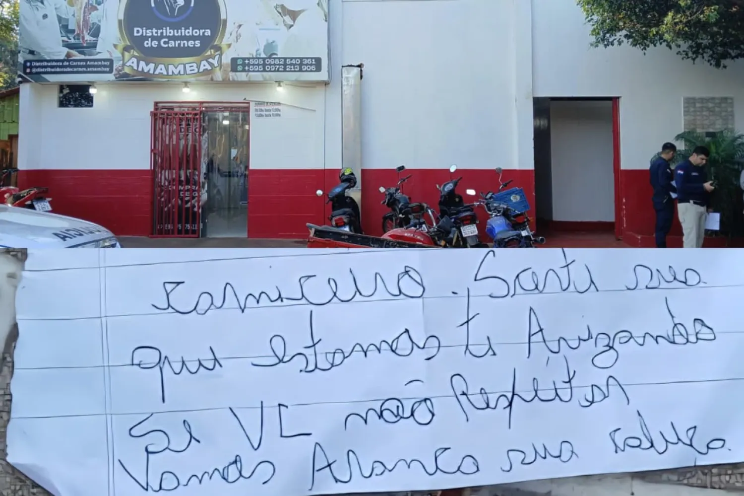 Policía investiga amenaza con mensaje y balas a distribuidor de carnes