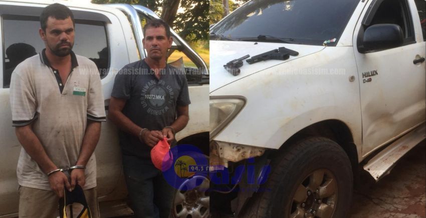 Luego de una persecución dos personas armadas fueron detenidas en zona de Pedro Juan
