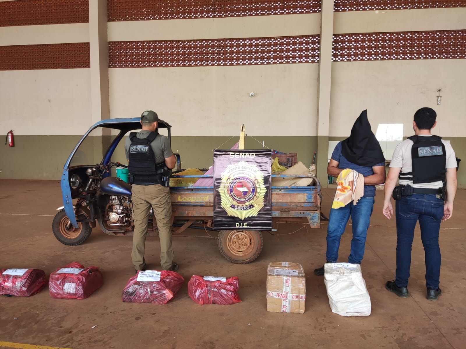 Senad incautó unos 100 kilos de marihuana sobre la linea internacional PJC-PP 