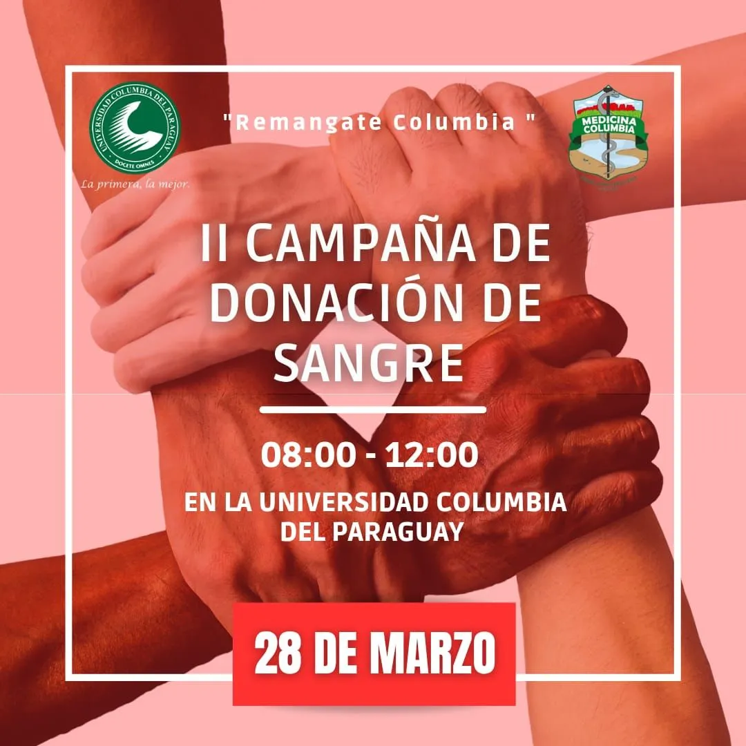 Invitan a la ll Campaña de donación de sangre en la Universidad Columbia.