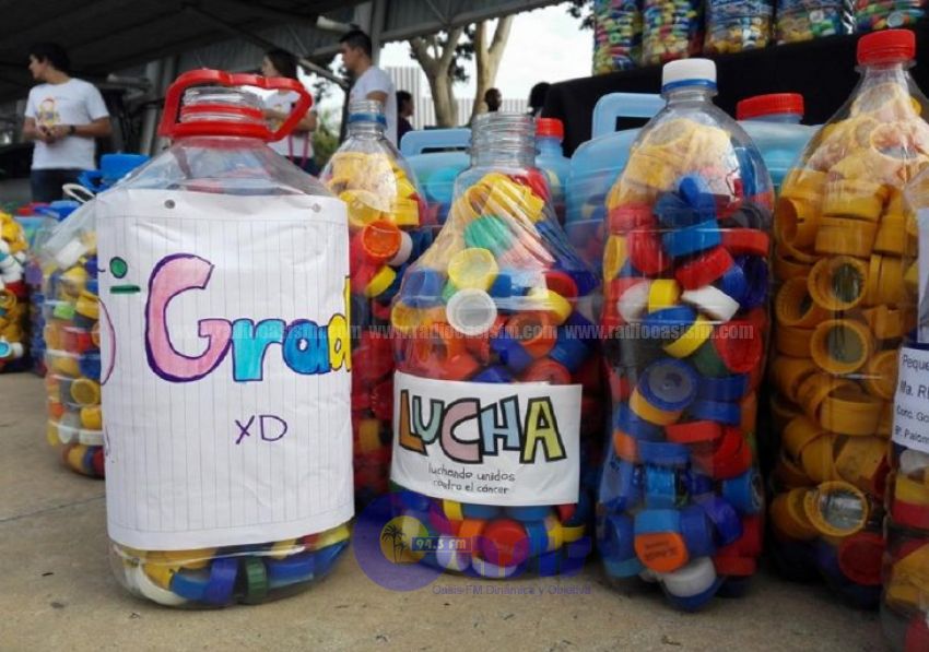 Lucha contra el cáncer: Realizan colecta de tapitas para ayudar a niños