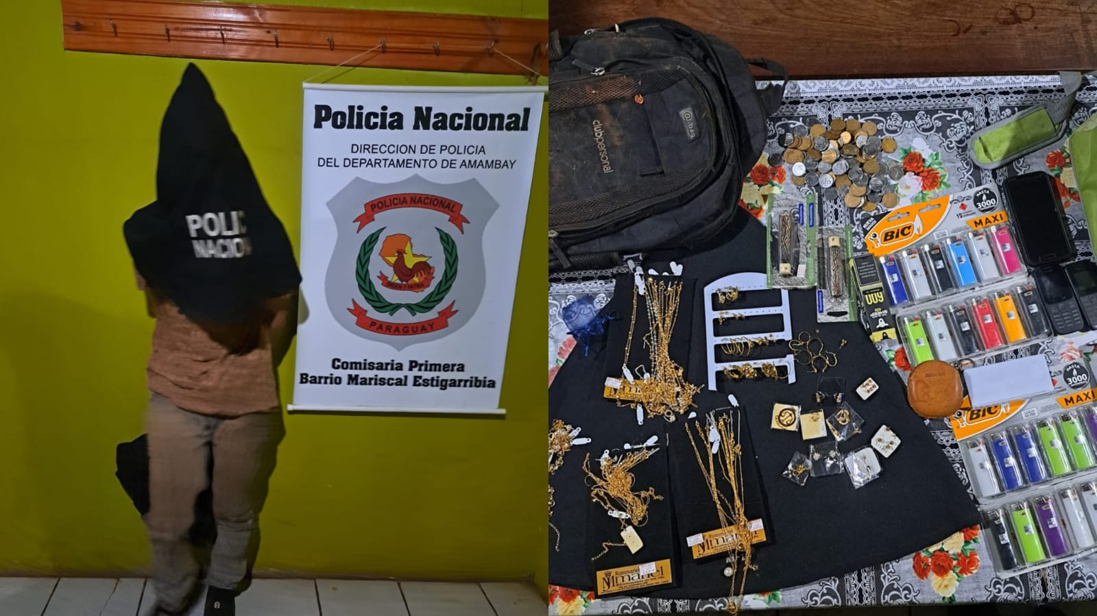 Agentes de la Cría. 1ra. aprehenden a un hombre hurtando local comercial