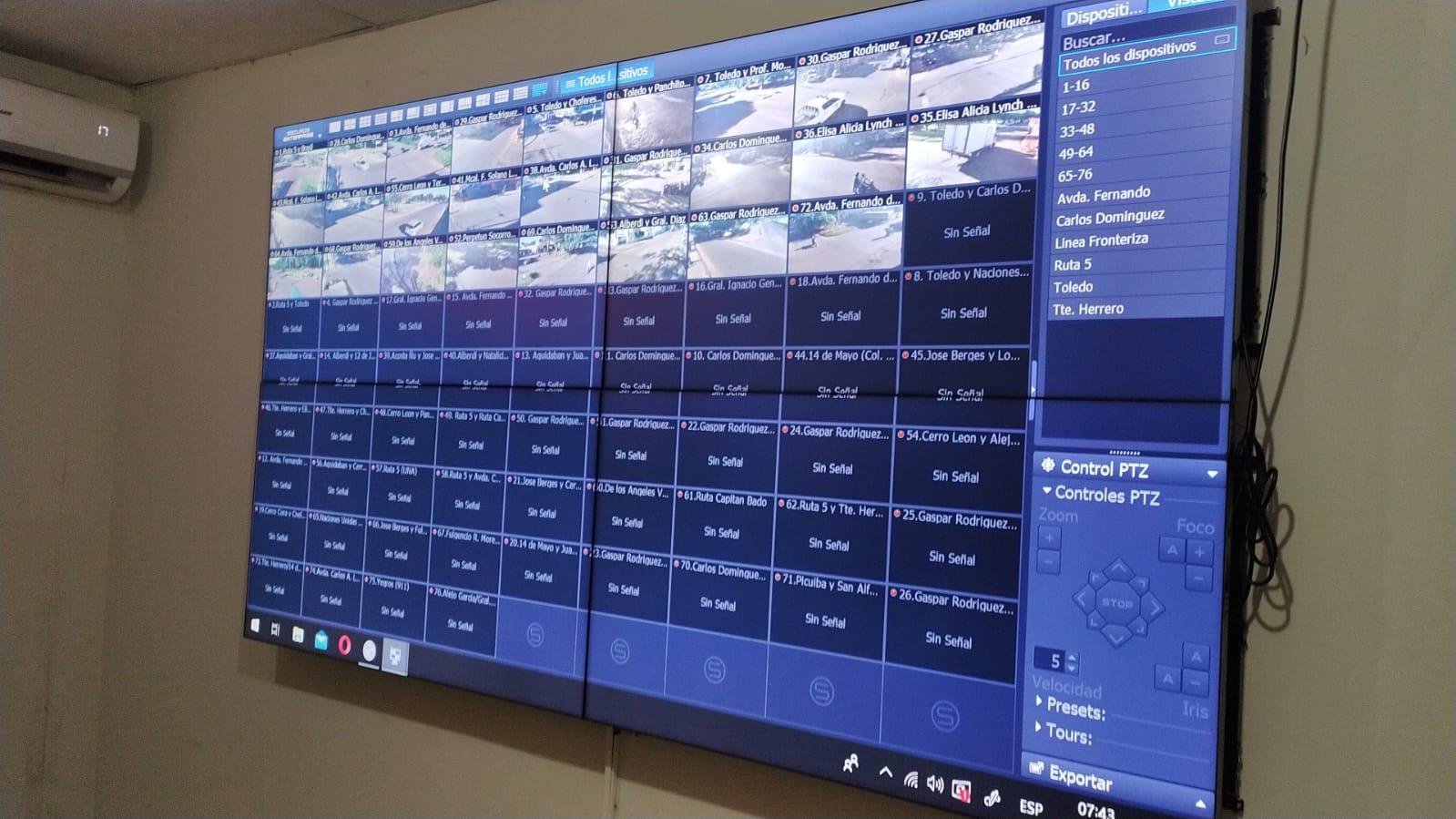De 101 cámaras disponibles del centro de monitoreo del 911, solo 30 funcionan en Pedro Juan Caballero