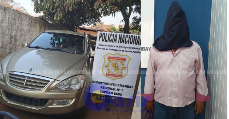 Investigación Criminal de Capitán Bado recupera vehículo robado