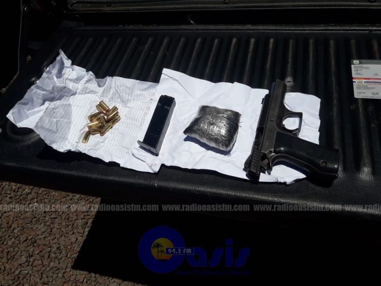 GEO encuentra cocaína e incauta arma en una camioneta en Pedro Juan y detenido alega que fue plantado por la policía