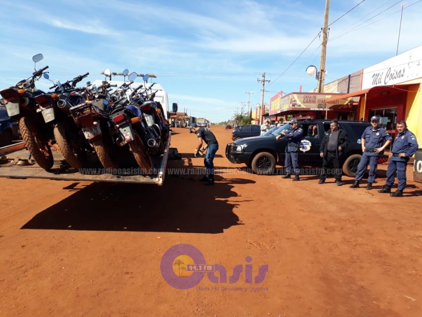 Policia brasileña incauta 10 motocicletas de origen de nuestro pais en Itamarati