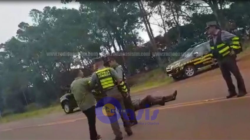 Conductor agredió a agentes de Patrulla Caminera en Pedro Juan