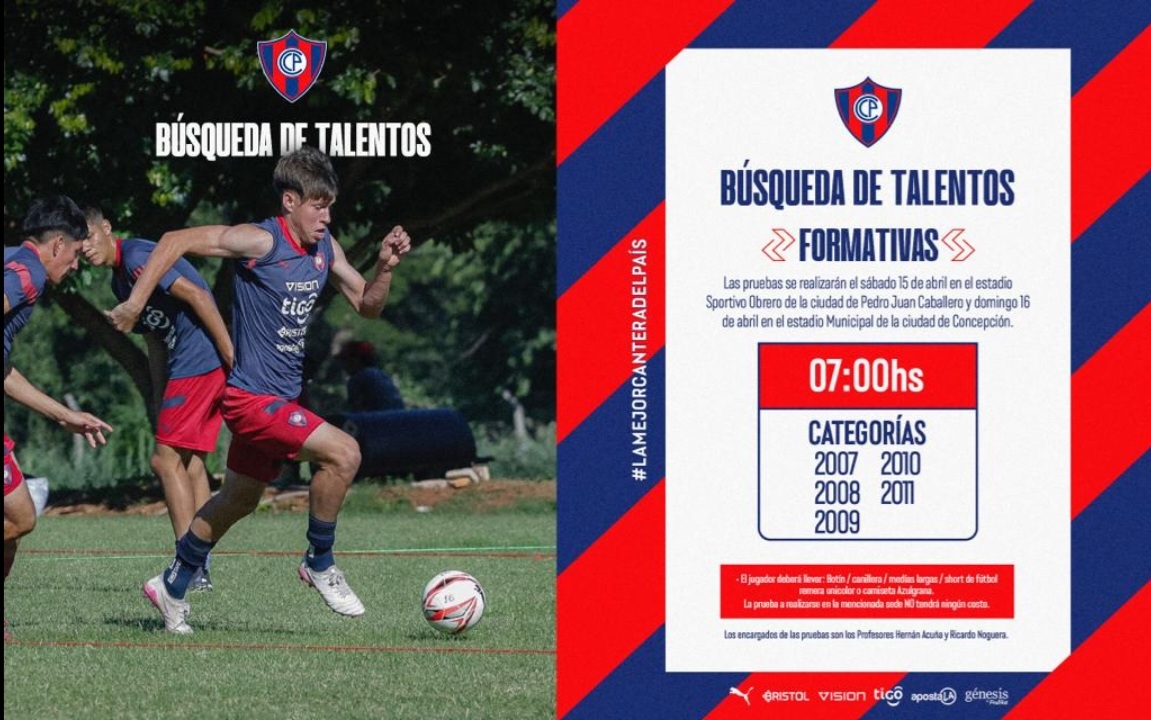 Formativas de Cerro Porteño busca talentos en PJC