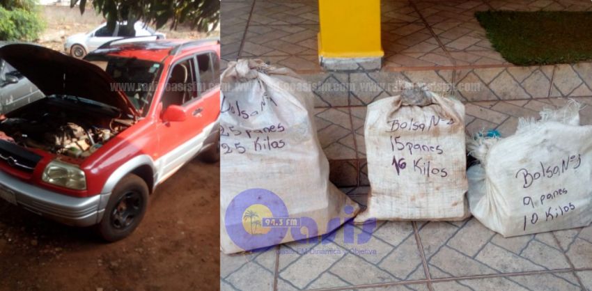 Encuentran vehículo con marihuana en camino vecinal de Pedro Juan