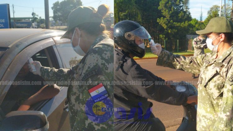 Militares y Policías realizan controles en la línea fronteriza en Pedro Juan