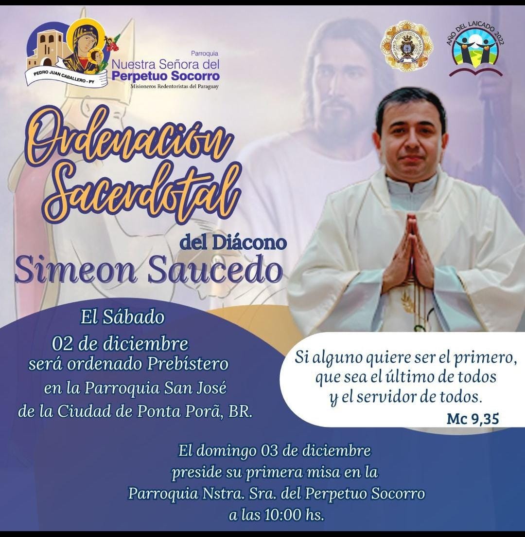 Invitan a la Ordenación Presbiteral del Diácono Simeón Saucedo