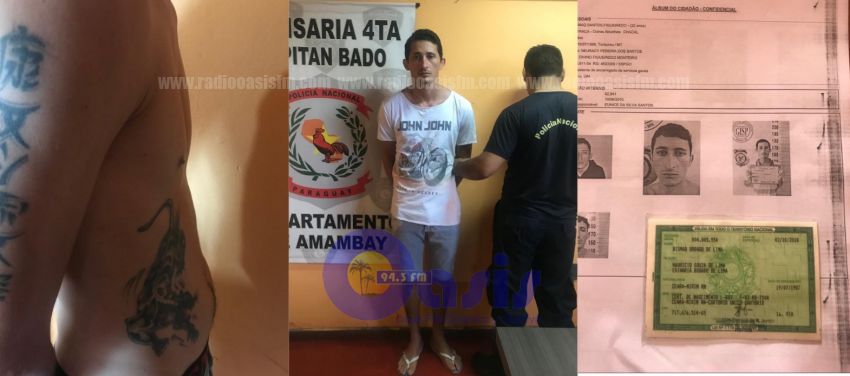 Detienen en Capitán Bado a Matraca  un miembro del PCC