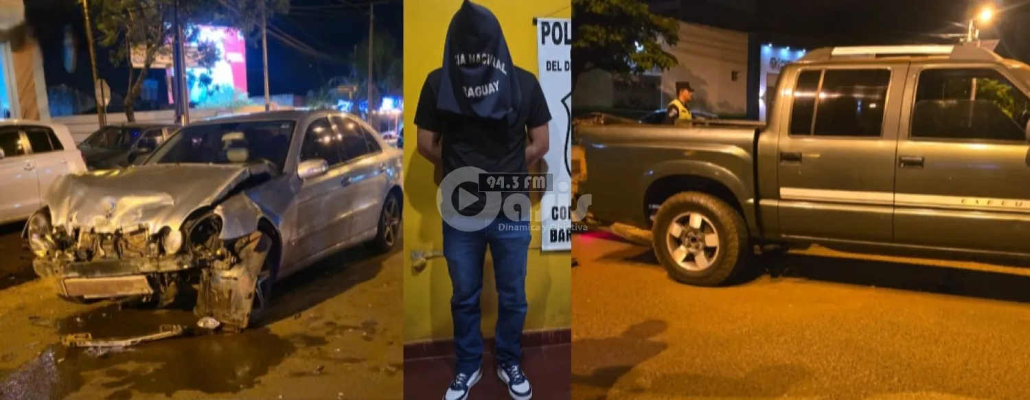 Alcotest positivo tras choque entre automóvil y camioneta en Pedro Juan 