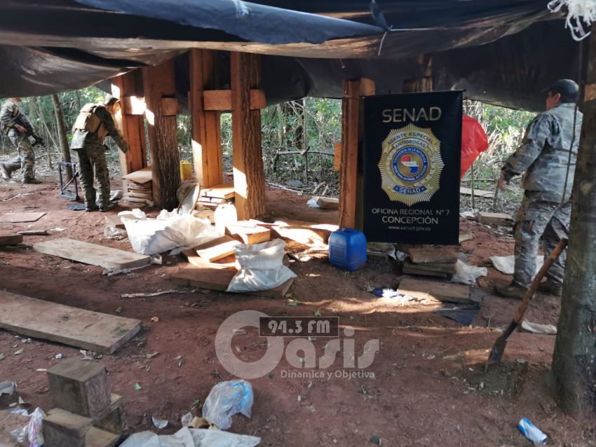 Senad desmantela campamentos de producción narco en Yby Yaú