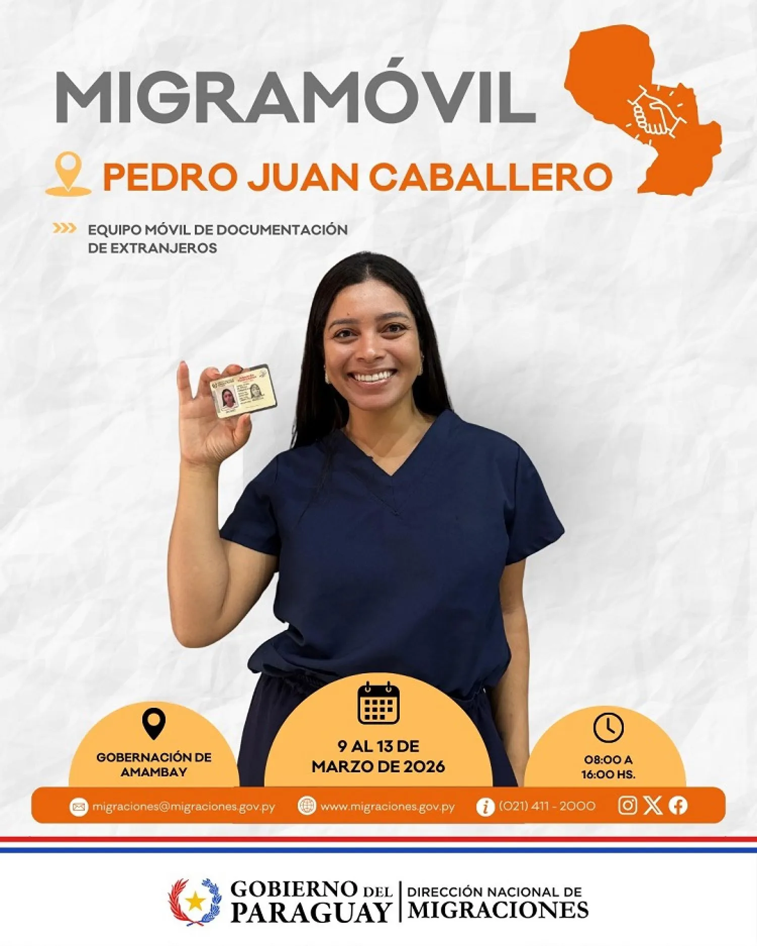 El MigraMóvil llega a Pedro Juan Caballero para facilitar trámites migratorios