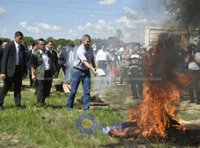 Marito participa en incineración de cocaína incautada en Yby Yau