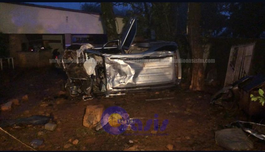 Camioneta blindada involucrada en aparatoso accidente  en Pedro Juan