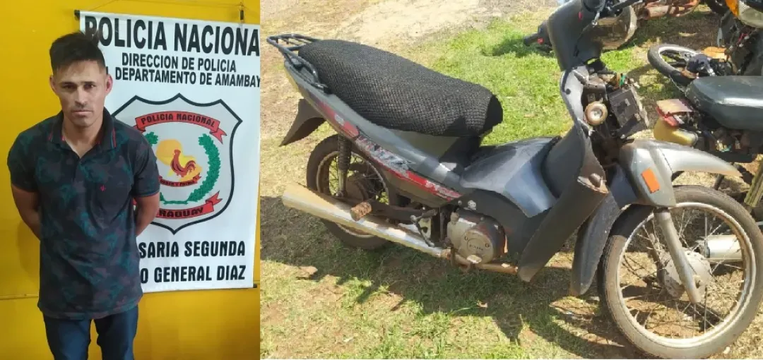 Policía reportó la detención de un hombre y la recuperación de una motocicleta denunciada como robada