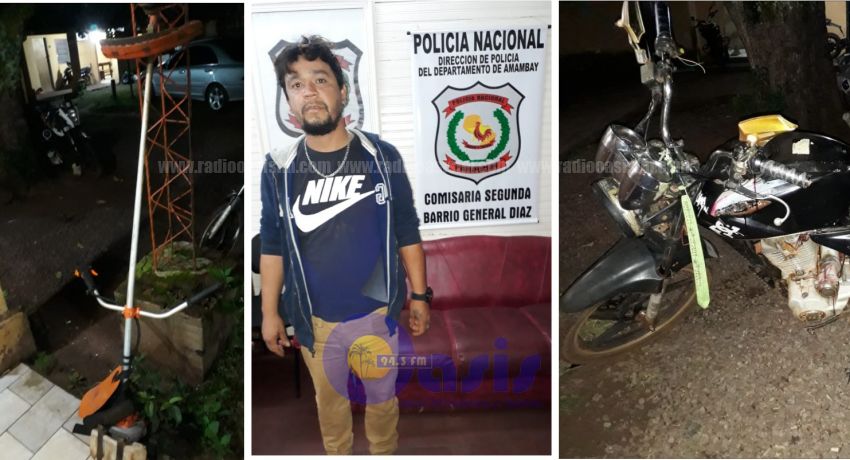 En allanamiento detienen a una persona e incautan motocicleta en Pedro Juan