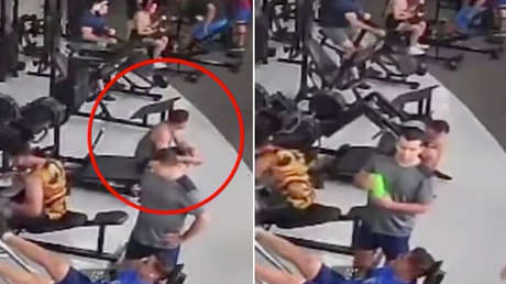 Máquina con 150 kilos cae sobre un hombre en un gimnasio