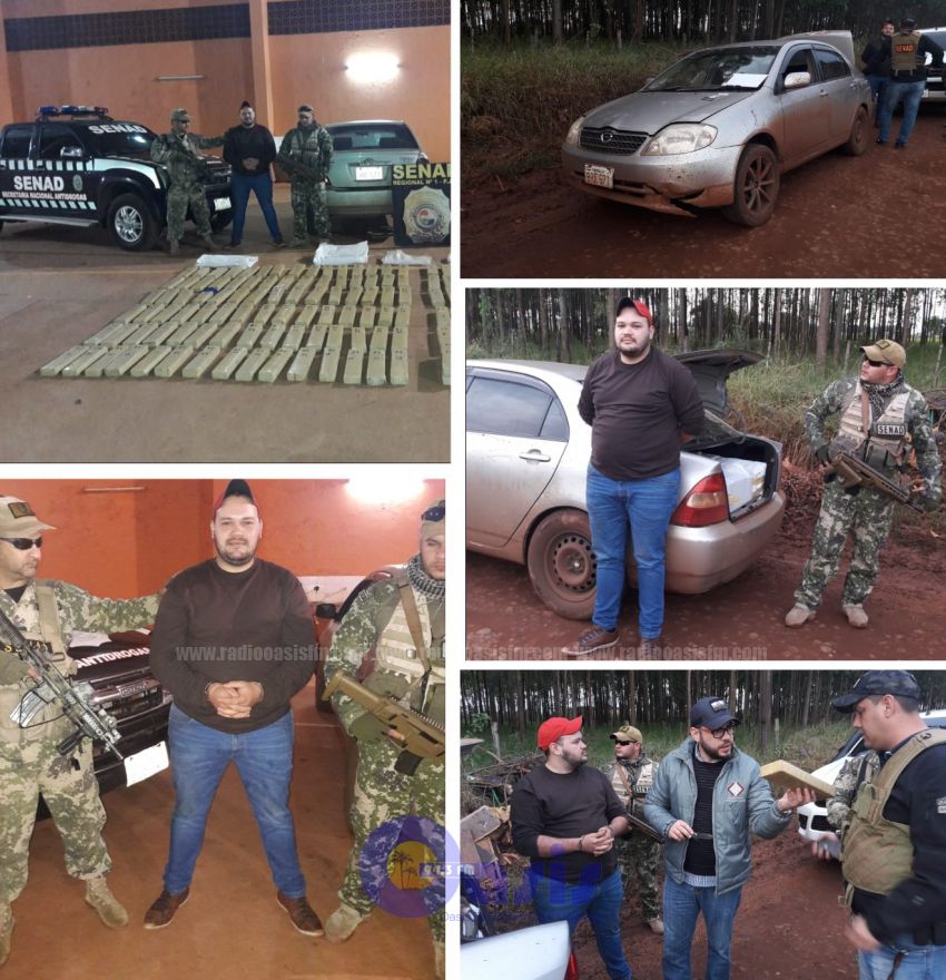 Agentes de la Senad, incautaron y detuvieron a una persona con droga en Pedro Juan