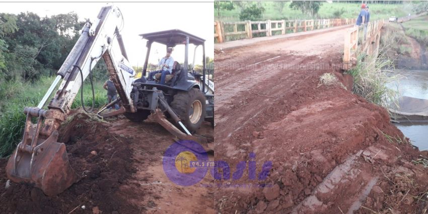 Gobernación repara puente con peligro de derrumbe sobre el Río Aquidaban en Santa Clara