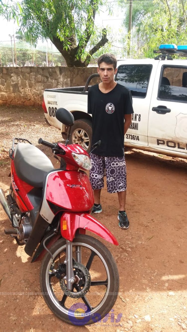 Detienen a asaltante y recuperan motocicleta robada en Pedro Juan