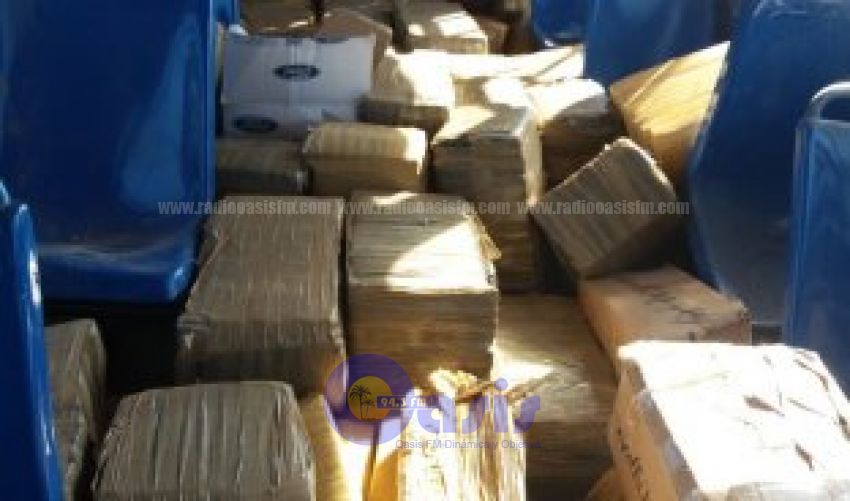 Hallan 500 kilos de marihuana en un bus