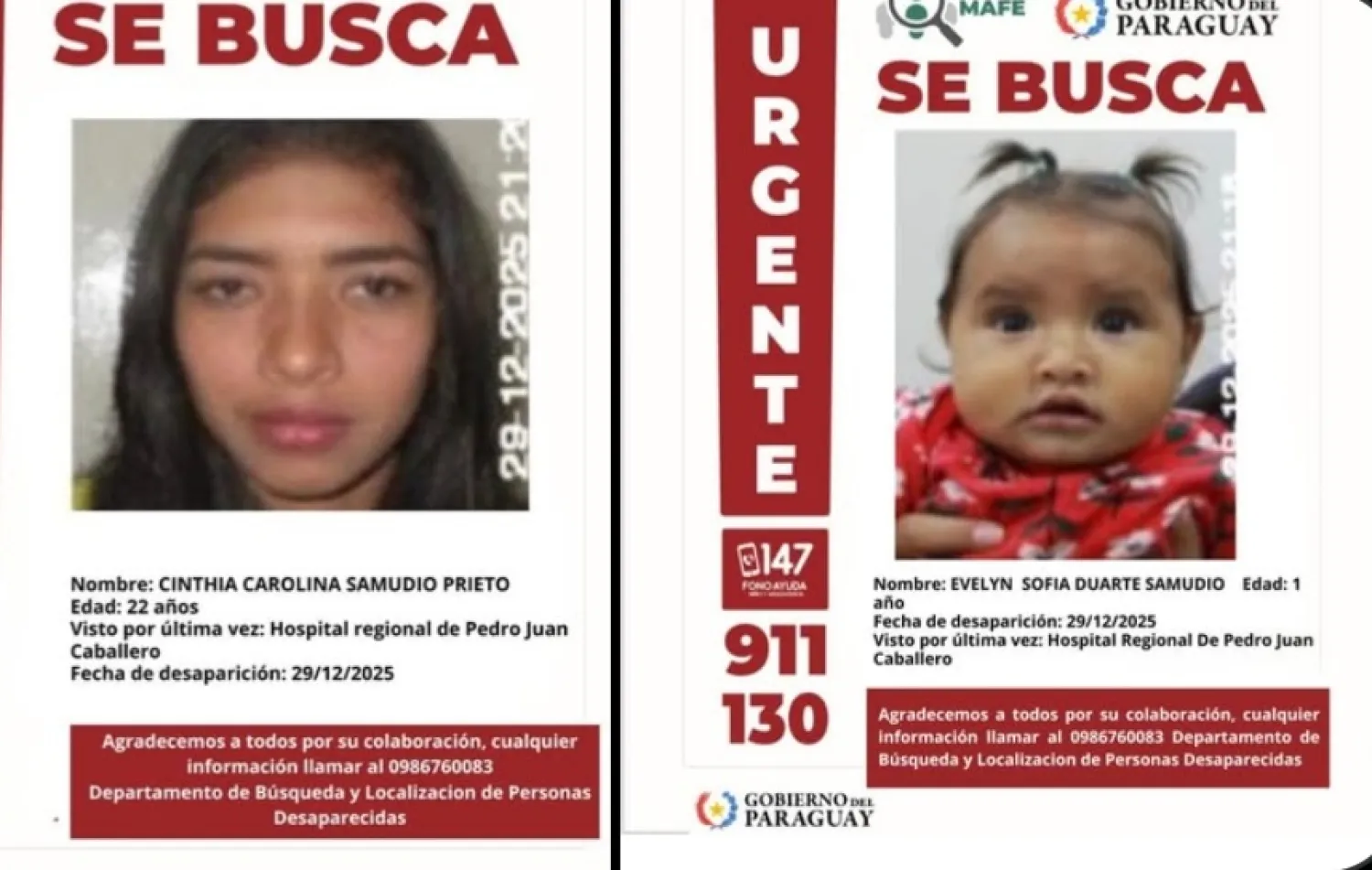 Una madre y su hija pequeña están desaparecidas en Pedro Juan