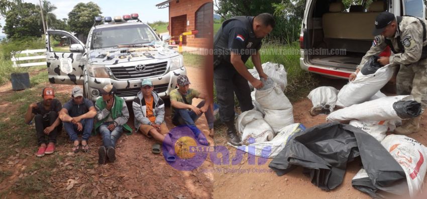 Detienen a 5 personas con armas y marihuana en zona de Cruce Bella Vista