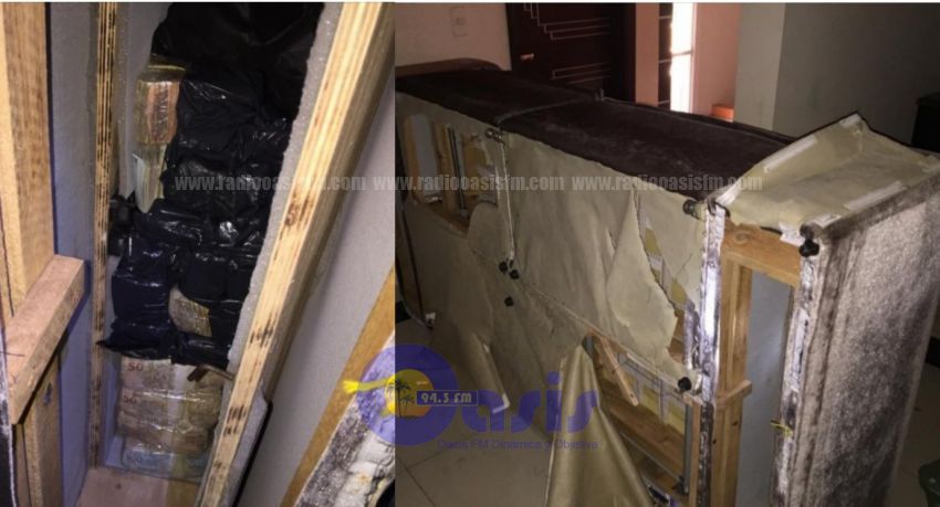 Hallan dinero de Cucho oculto en un sofá