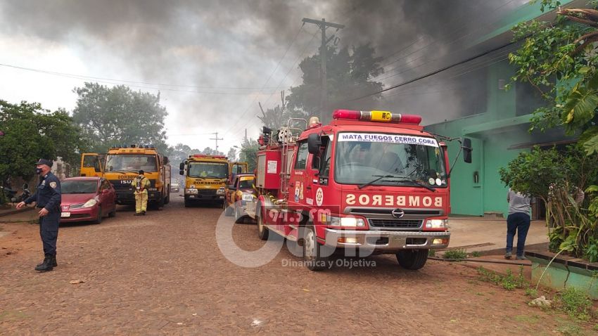 Incendio consume parte de una vivienda en Pedro Juan