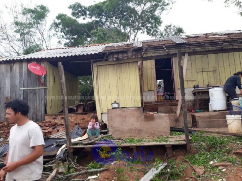Temporal en Canindeyú: Más de 120 familias perdieron el 60% de sus viviendas