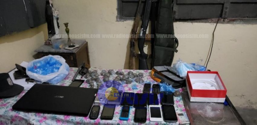 Incautan drogas y armas de pensión en Puerto Casado
