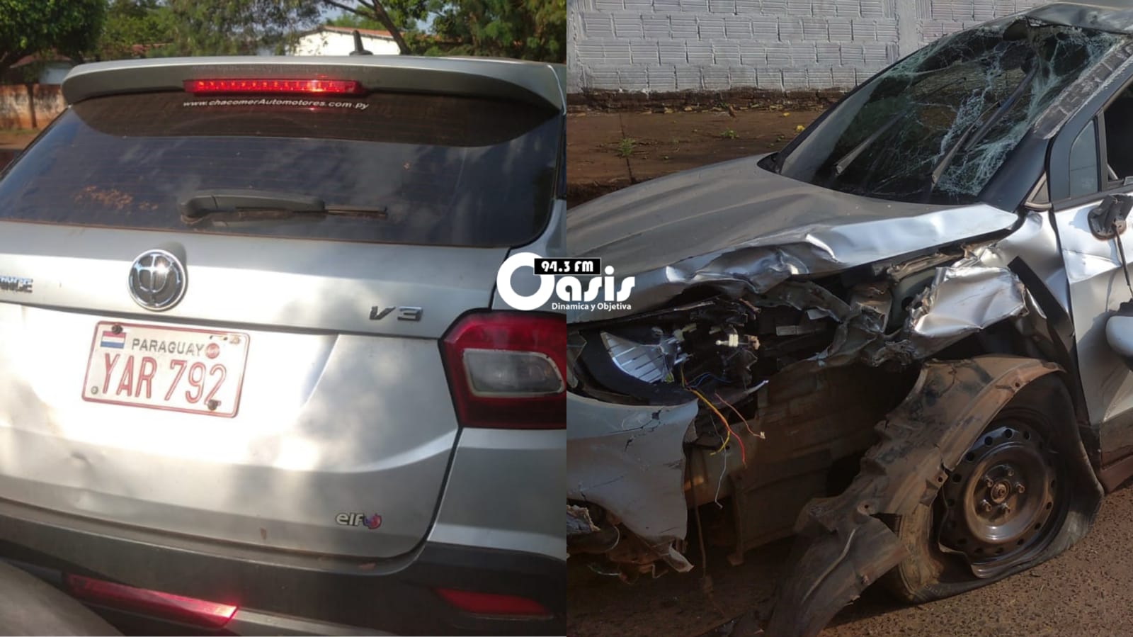 Conductor ebrio se da a la fuga luego de haber causado destrozos en la vía pública
