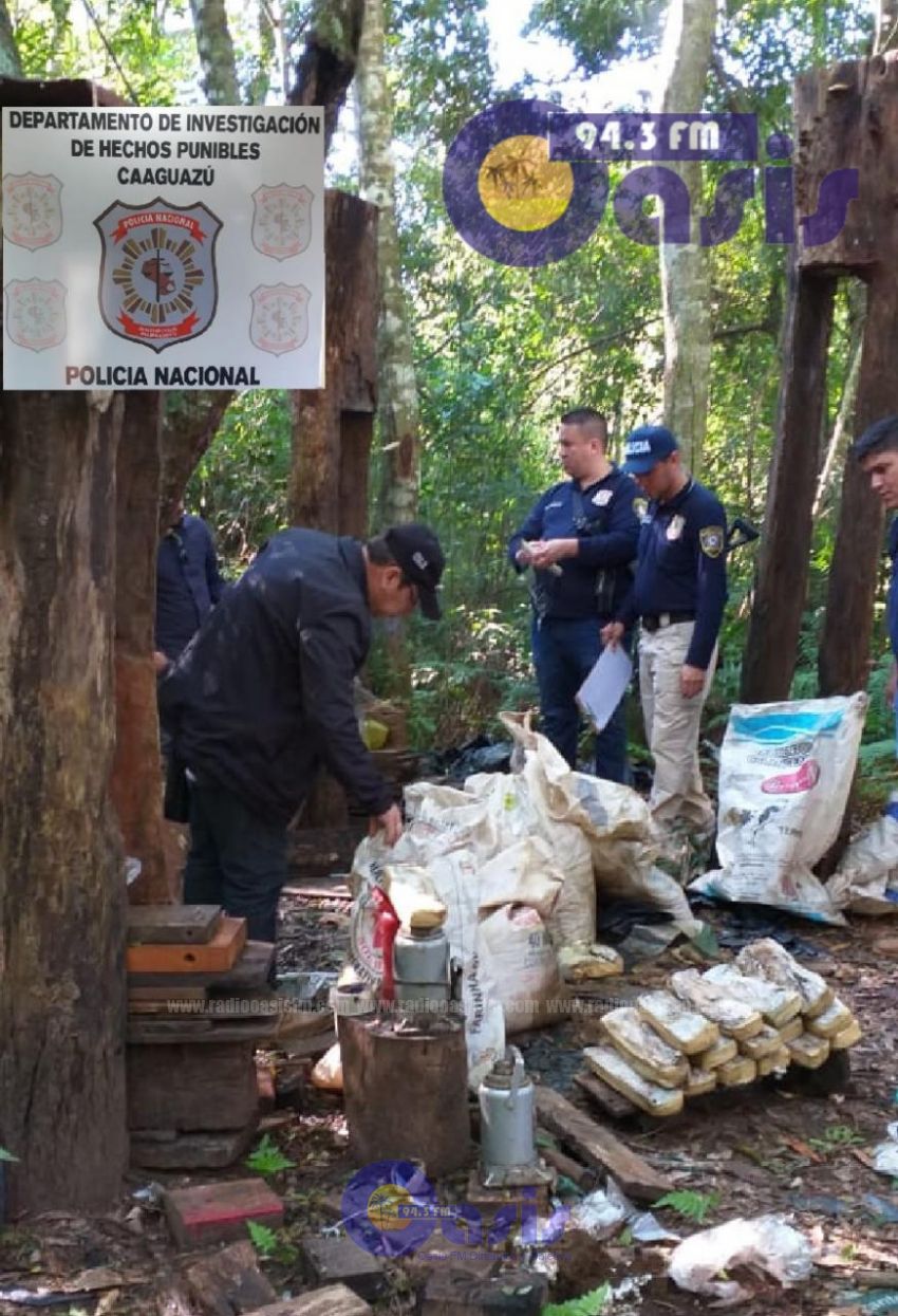 Investigación Criminal destruye marihuana en Caaguazú
