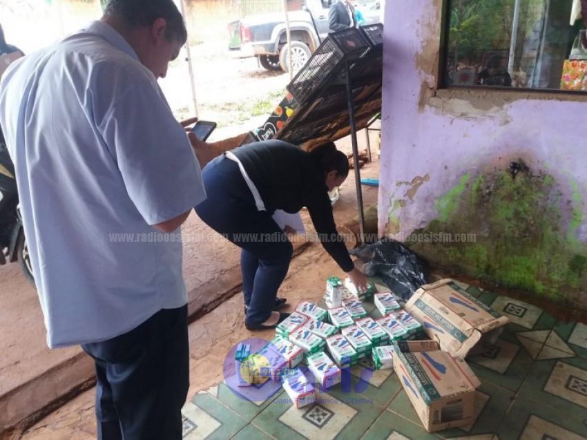 Vendían leche de  merienda escolar en Pedro Juan