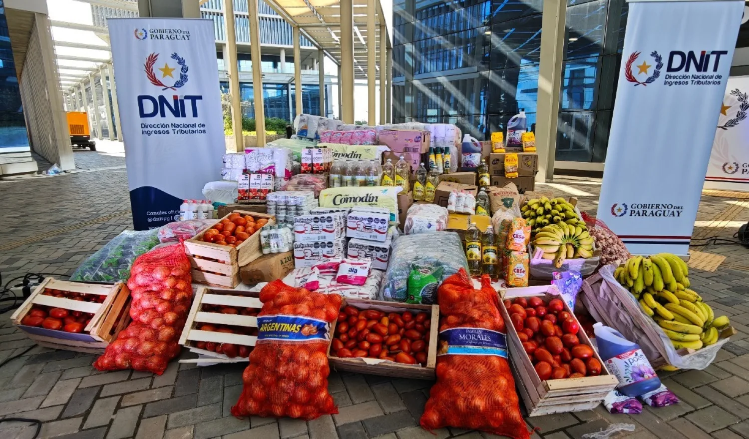 Más de 390 toneladas de mercaderías incautadas por la DNIT fueron donadas a 388 entidades en el primer semestre