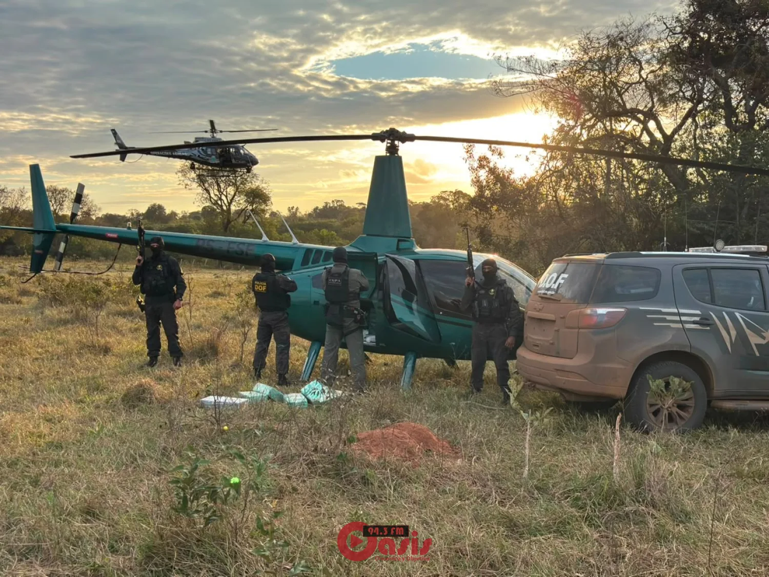 Incautan en Brasil helicóptero con más de 300 kilos de cocaína que habría partido de la zona de Bella Vista
