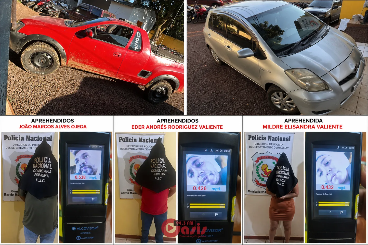 Mujer embiste portón de comisaría tras detención de dos hombres frente a casino en Pedro Juan