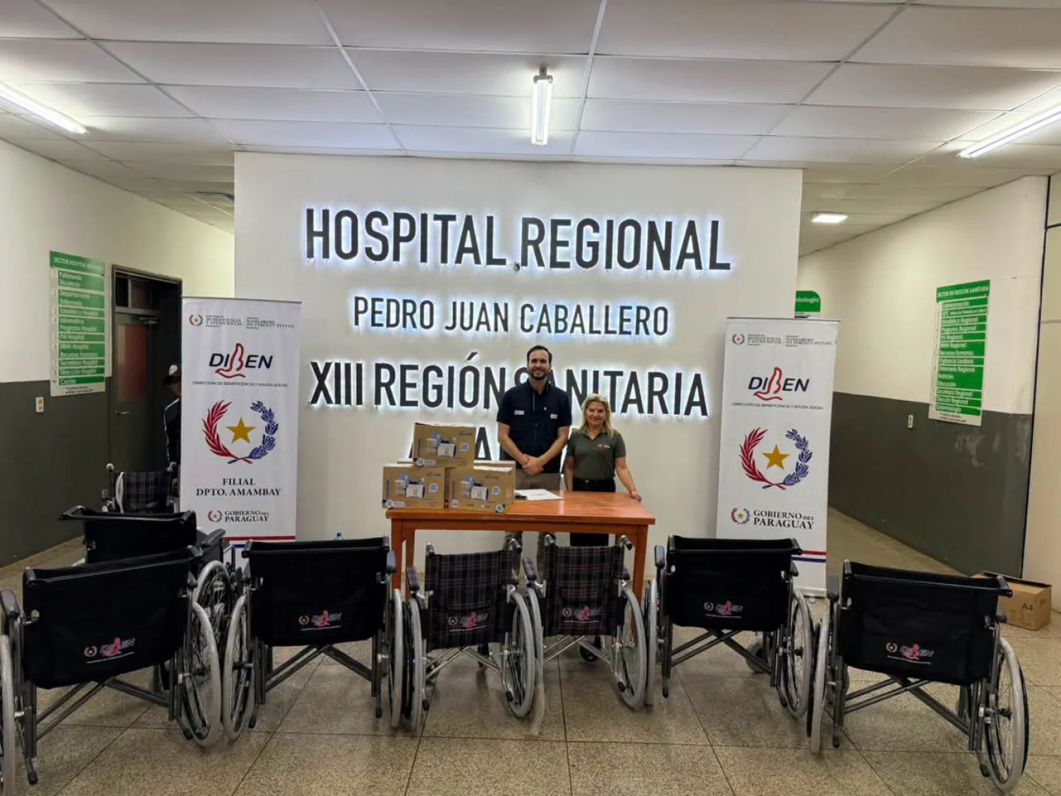 Hospital Regional de Pedro Juan Caballero recibe donación de sillas de ruedas e insumos de la DIBEN