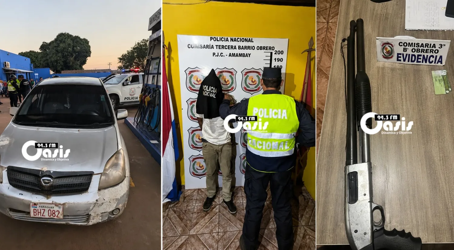 Intentó irse sin pagar combustible y quiso quitarle la escopeta al guardia