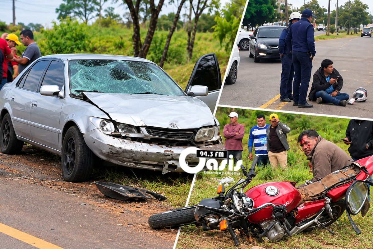 Imagen de la cobertura: Automóvil provoca múltiple accidente, deja dos motociclistas heridos y se da a la fuga en Pedro Juan